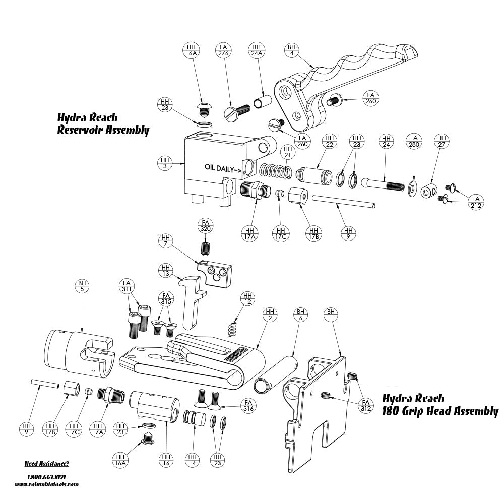 Columbia Handle Repair Parts