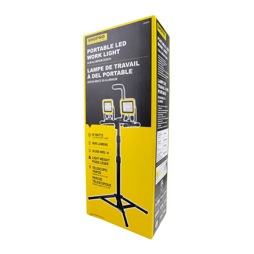 Shopro LED 2-Head Work Light - 40W/3,600LM