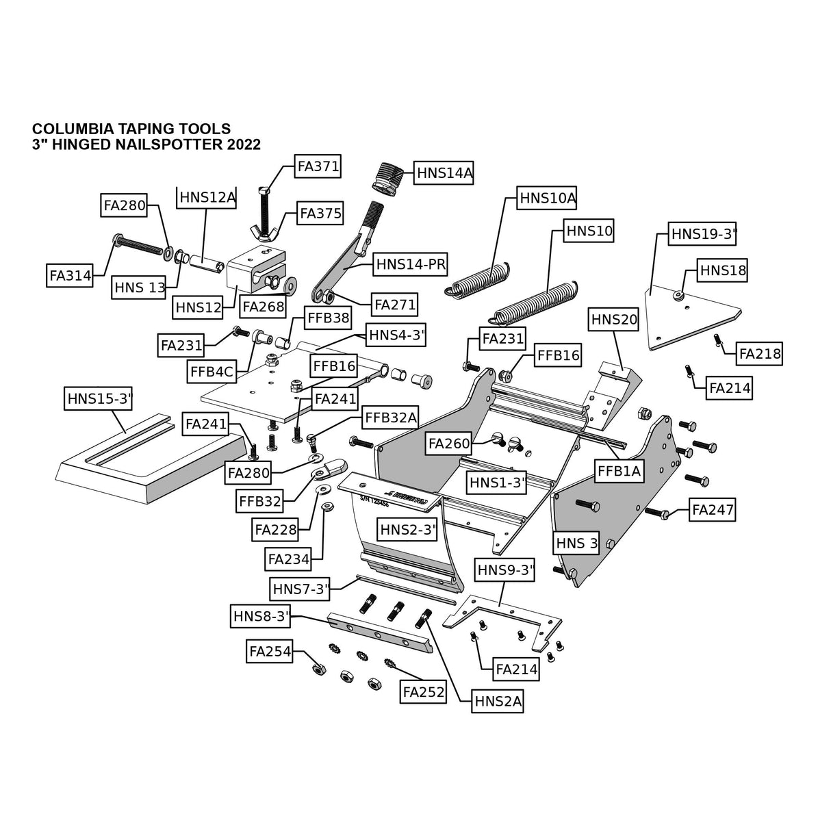 Columbia Nail Spotter Repair Parts