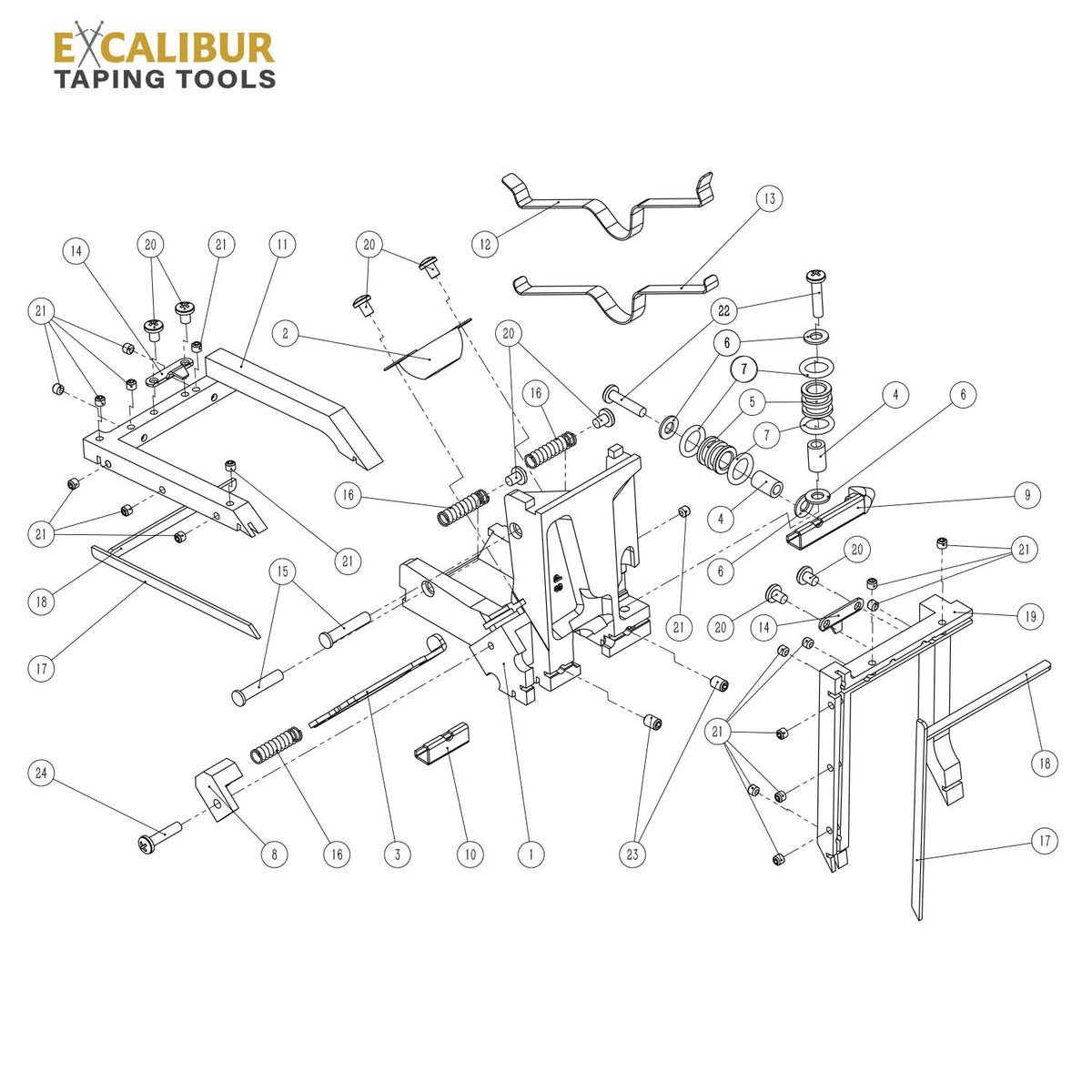 Excalibur Angle Head Repair Parts – Bart's Taping Tools