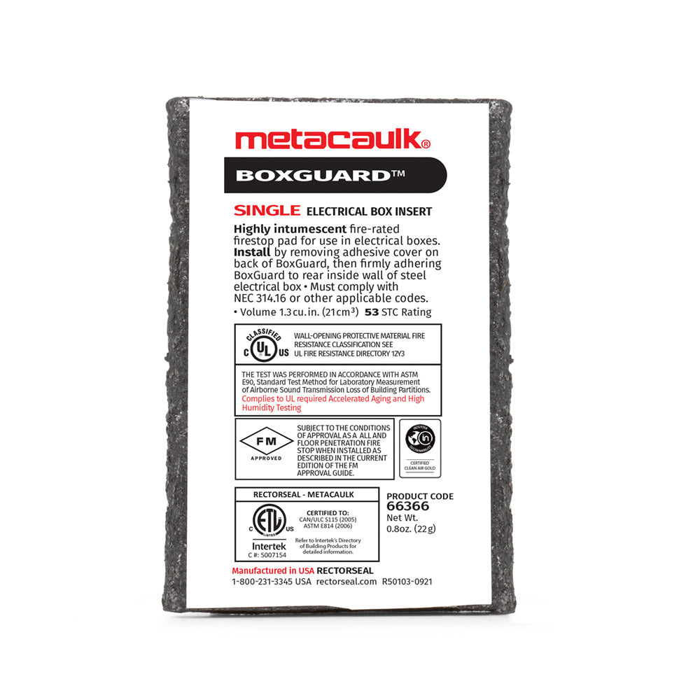 Metacaulk Box Guard - Single Electrical Box Insert
