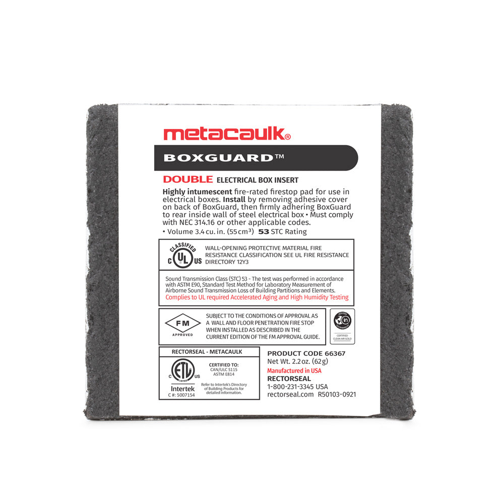 Metacaulk Box Guard - Double Electrical Box Insert