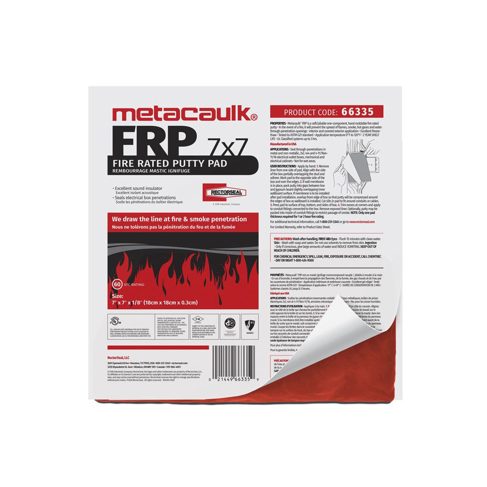 Metacaulk FRP Fire-Rated Putty Pad
