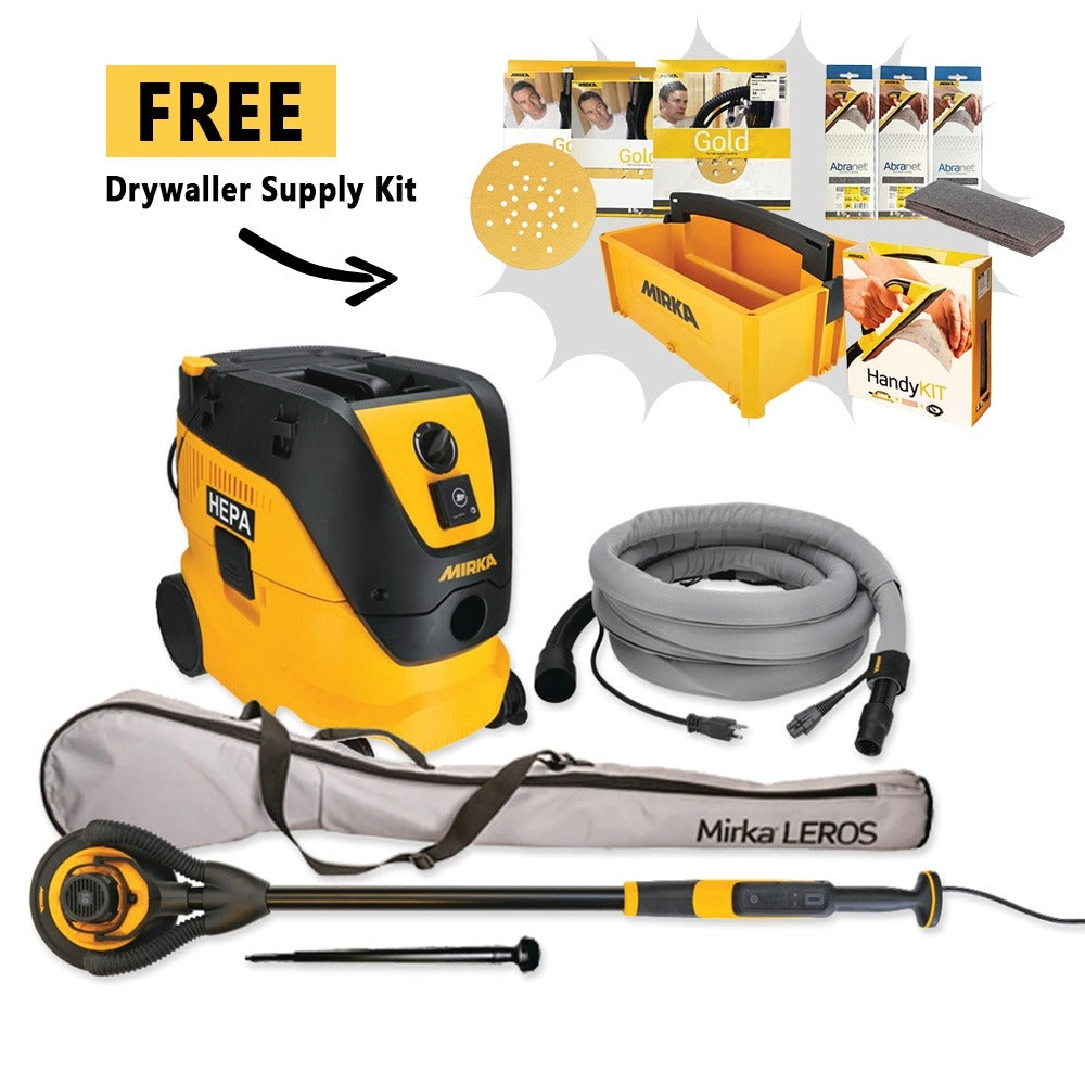 Mirka Drywaller's LEROS Dust-Free System + Supply Set