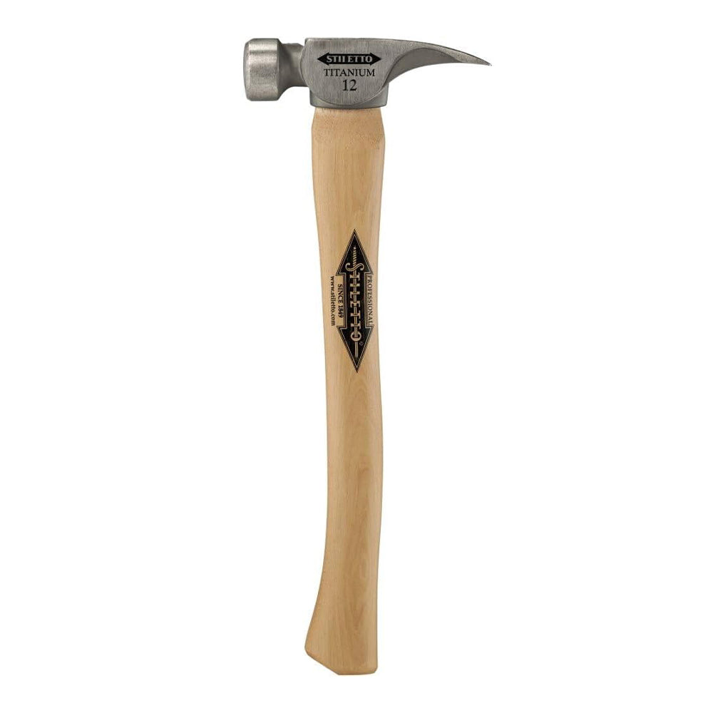 Stiletto Titanium Smooth Face Hammer, 18in Curved Hickory Handle