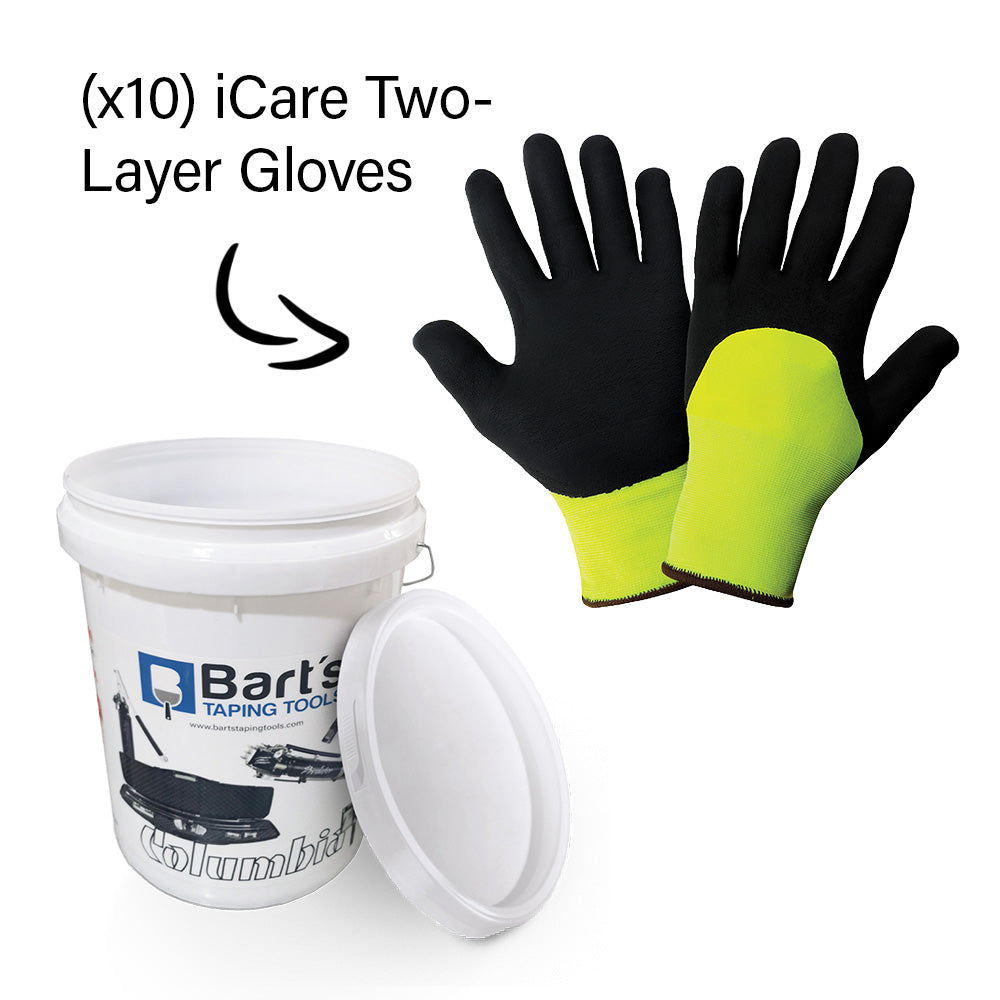 iCare Double Layer Insulated Gloves in a Pail