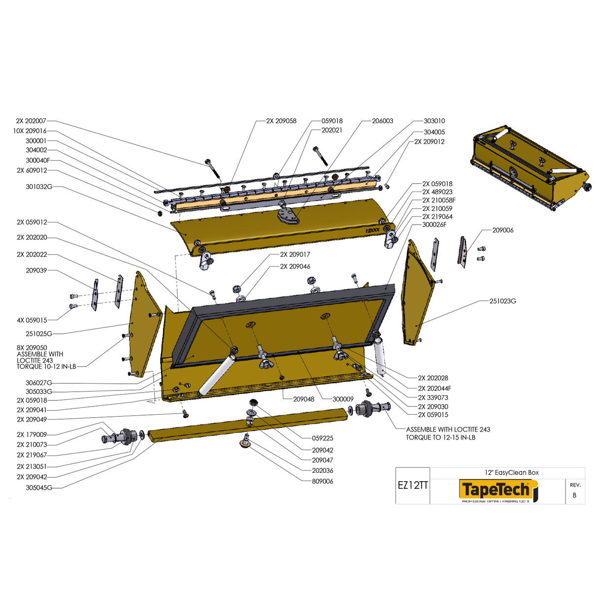 TapeTech Flat Finishing Box Repair Parts