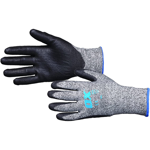 XL Latex Coated Cotton Poly Work Gloves - Gray/Blue - TruForce - Industrial  and Personal Safety Products from