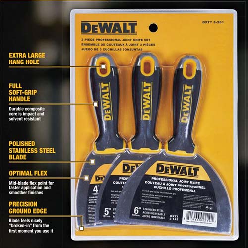 DeWALT Stainless Steel Joint Knife Set With Soft Grip