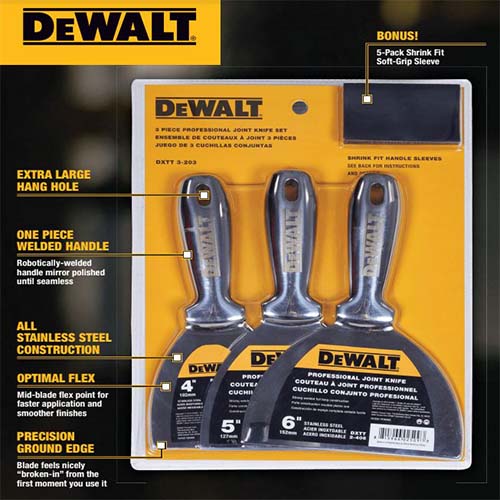 DeWALT Welded Stainless Steel Joint Knife Set
